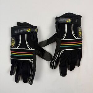 Sector 9 Longboard Gloves Sliding Pucks L XL Black Red Yellow Green Striped